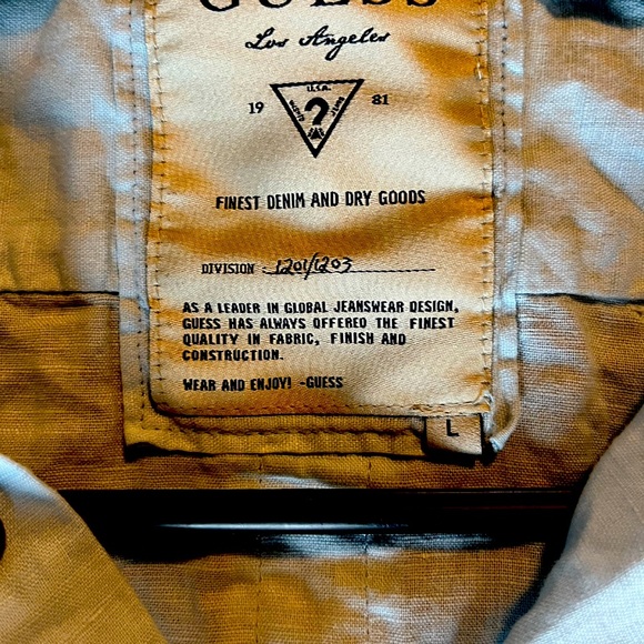 Guess light linen button up long sleeve shirt - Picture 7 of 7
